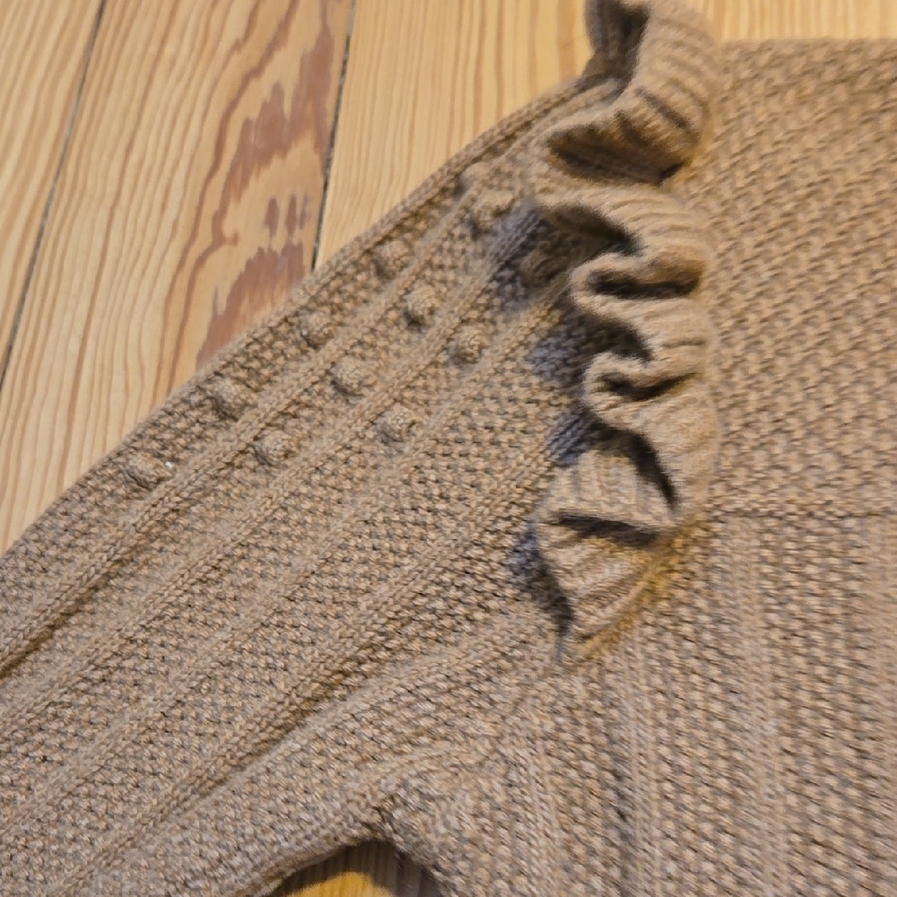 Ottod'Ame Camel Wool Cashmere Blend Ruffle Detail Bohemian Knit Sweater Size 6 - Picture 13 of 13